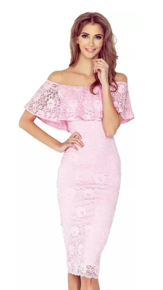 Šaty růžová krajka