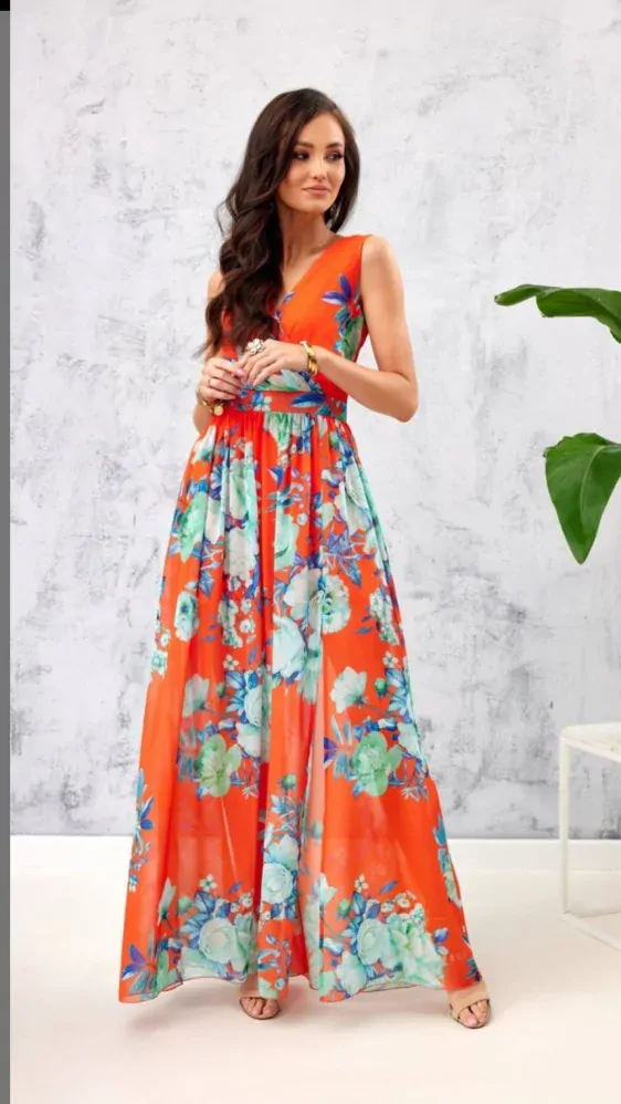 Šaty dlouhé oranžové