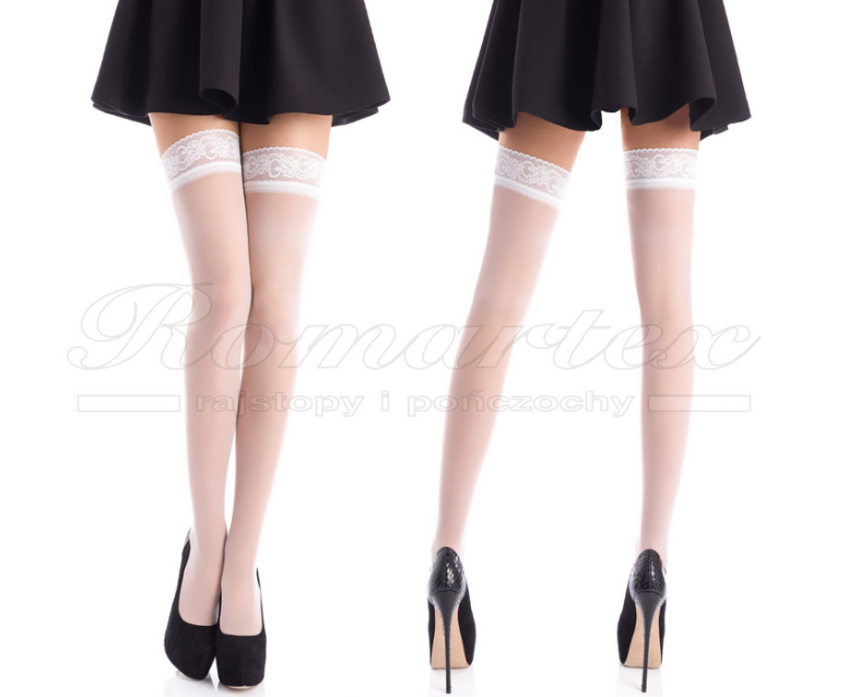 Samodržící punčochy ALBA bílé