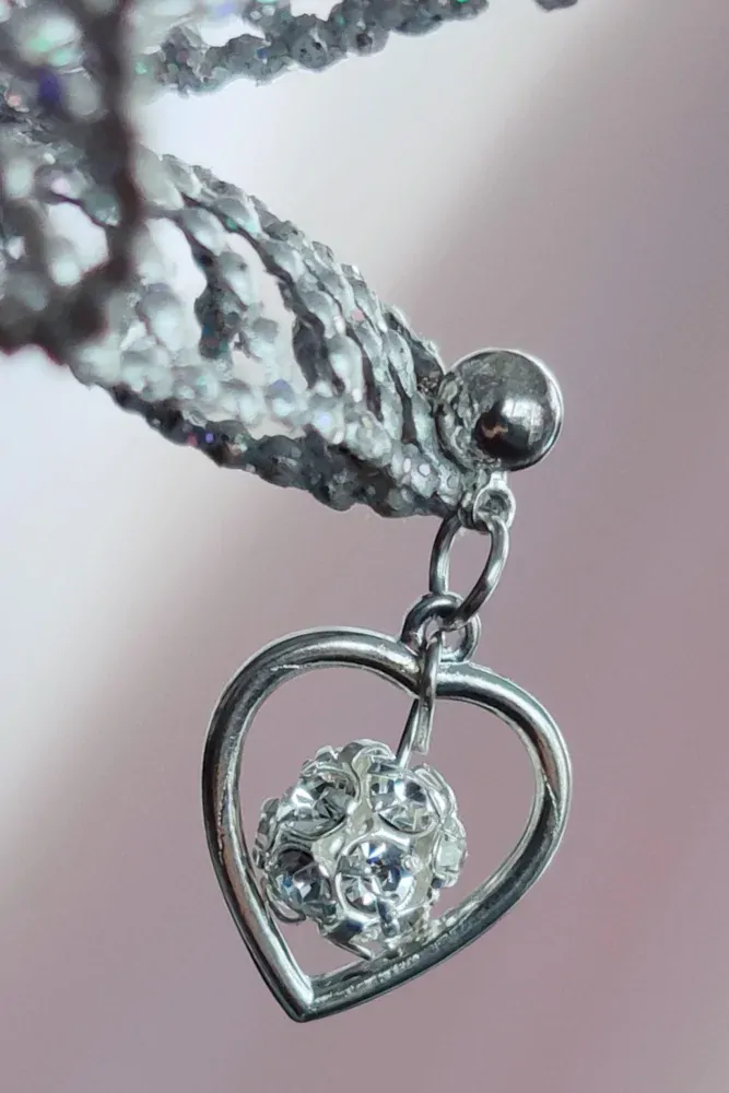 Náušnice srdíčko a šaton