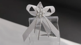 Vývazek bílo-stříbrný