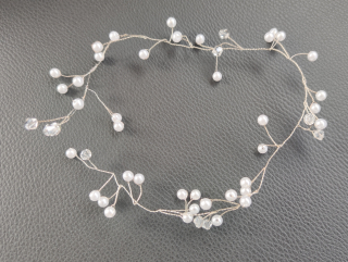 Ozdoba do vlasů perly a skleněnky